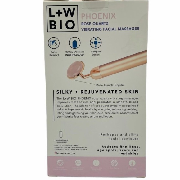 NEW LUXE + WILLOW Phoenix Rose Quartz Crystal Vibrating Facial Massager - Picture 8 of 9